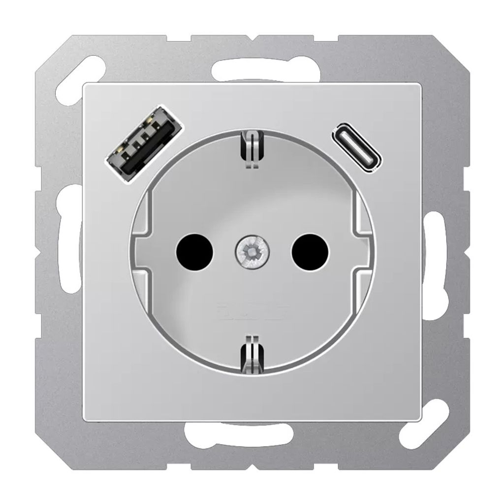 Jung SCHUKO Steckdose mit USB Typ AC A1520-15CAAL (A1520-15CAAL)
