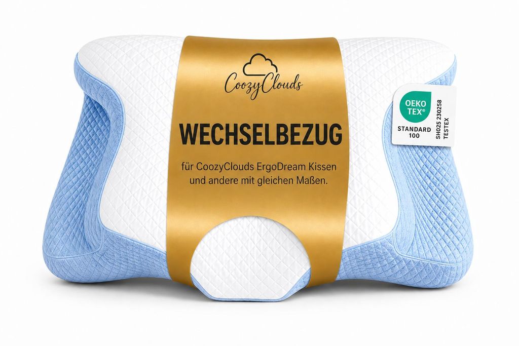 Wechselbezug waschbar für Nackenstützkissen Kopfkissenbezug Produktbild  KI-generiertes Bild