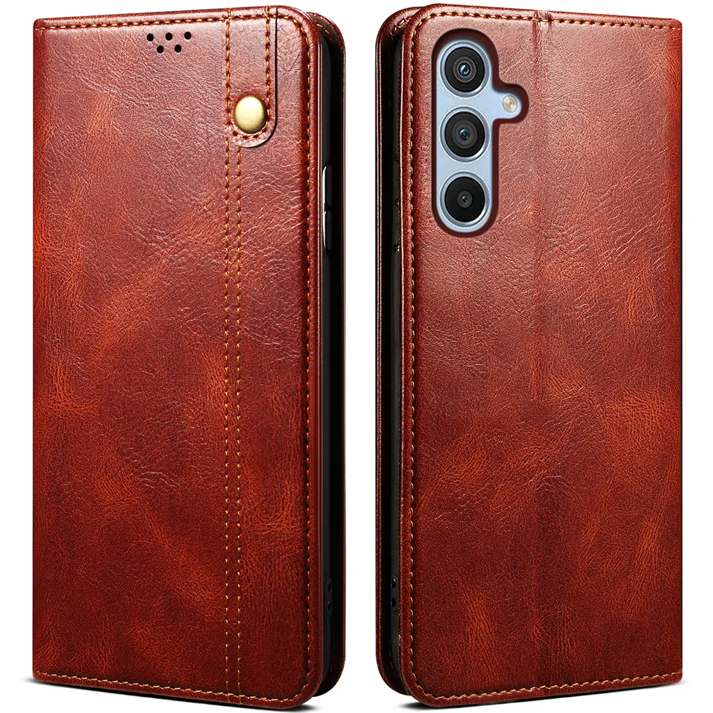 Custodia per Samsung Galaxy S24 in pelle flip case portafoglio con funzione stand rosso