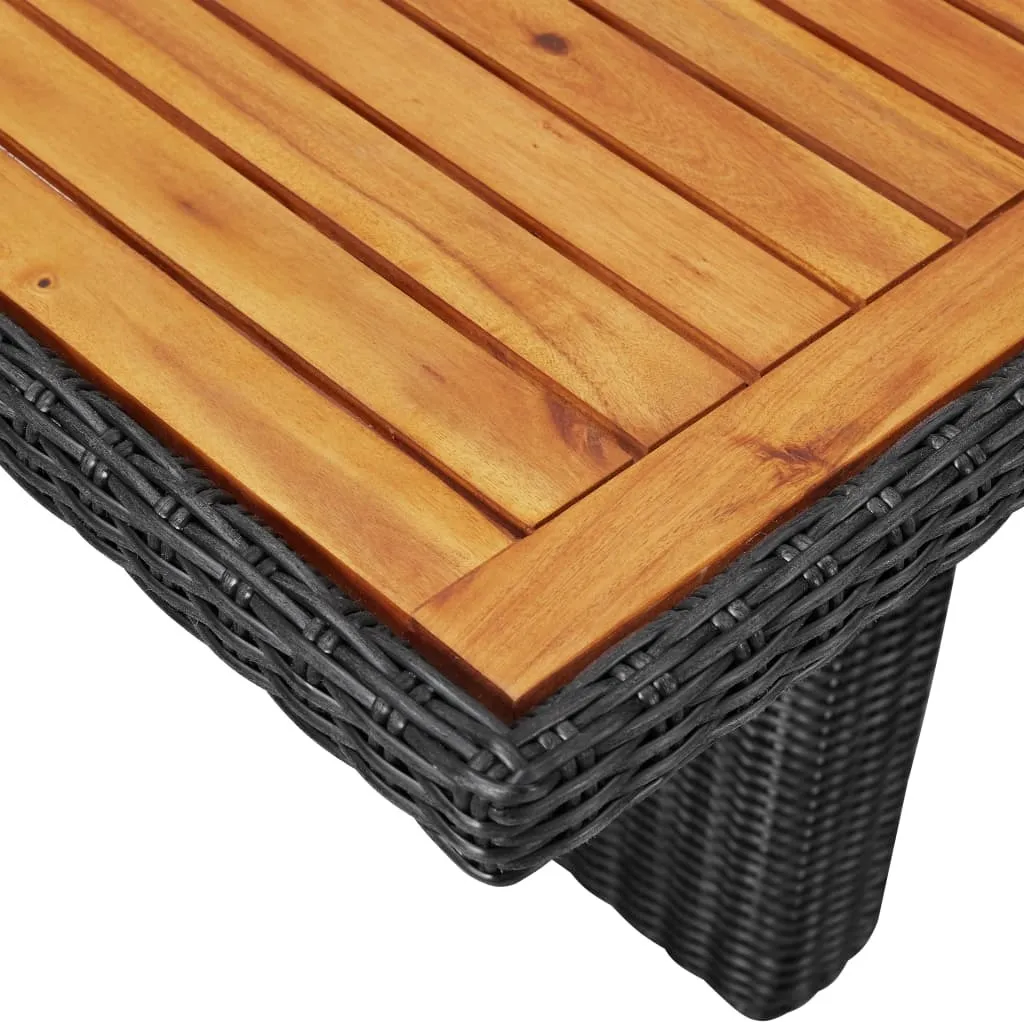 Table de jardin vidaXL noire 200 cm : mobilier durable sans entretien