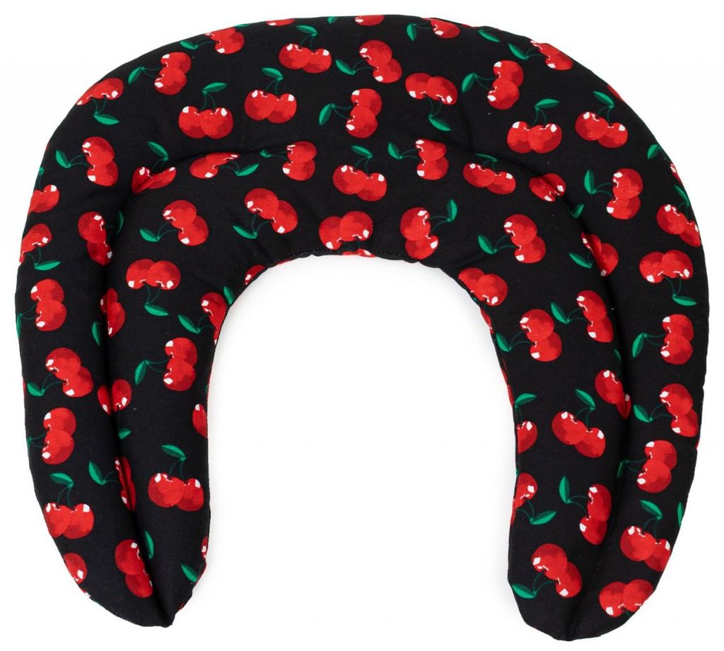 Johanniskern Körner-Nackenhörnchen mit Kammern cherry-black. Nackenkissen. Wärmekissen für Nacken