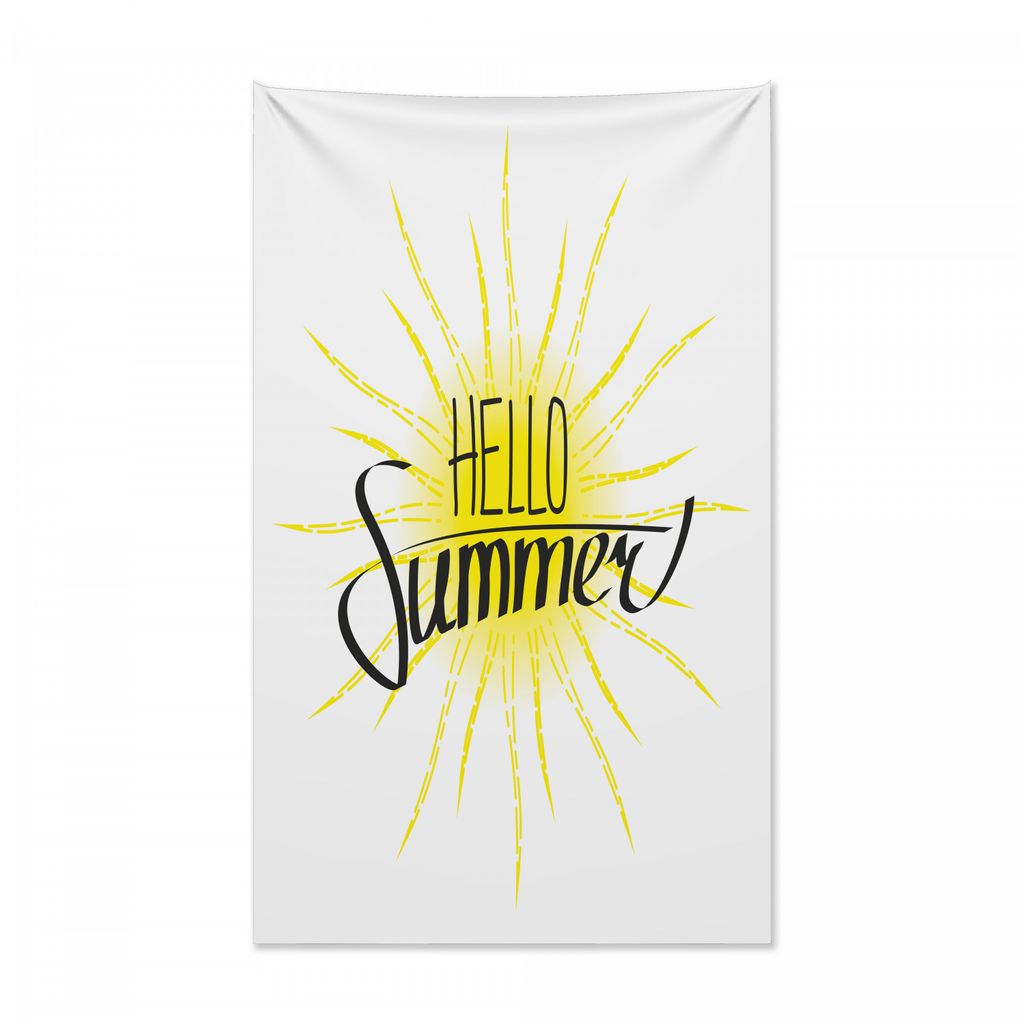 Abakuhaus Hallo Sommer Wandteppich und Tagesdecke, Erweitere Sonnenstrahlen aus Weiches Mikrofaser Stoff Kein Verblassen Klare Farben Waschbar, 140...