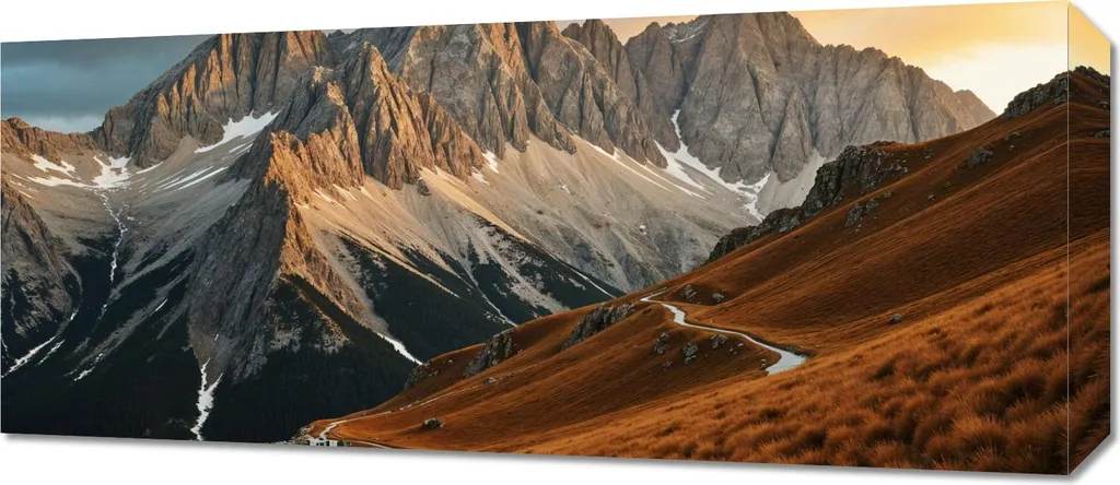 Decorazione Parete Montagna 70x30 cm - Quadro Moderno pronto da appendere