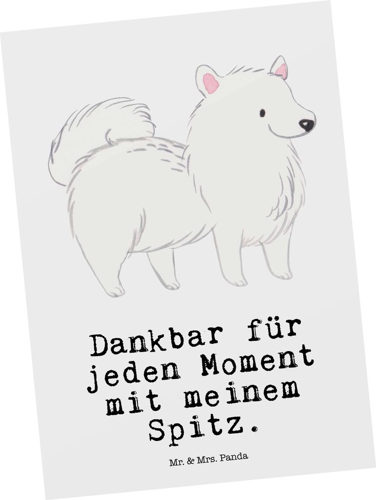 Mr. & Mrs. Panda Postkarte Spitz Moment - Weiß - Geschenk, Produktbild 