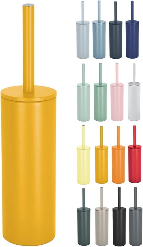 Spirella Akira, toiletborstel met houder, geel, staal, 95 Productafbeelding 