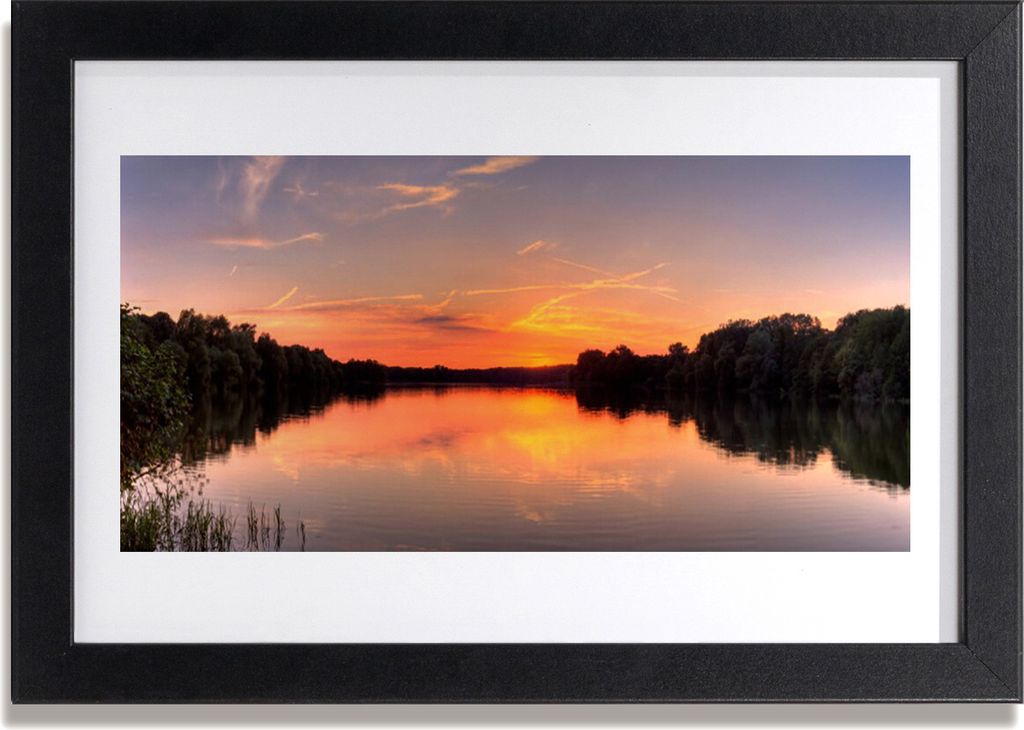 Bild 30x20 MDF-Rahmen Wandkunst Lake Forest Landschaft