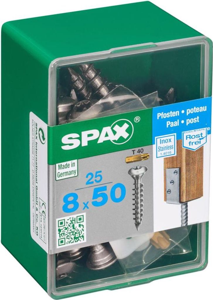 Set di 25 viti SPAX in acciaio inox testa svasata torx, Immagine del prodotto 