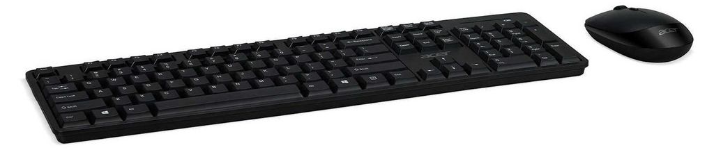 A black keyboard and mouse are shown on a white background.