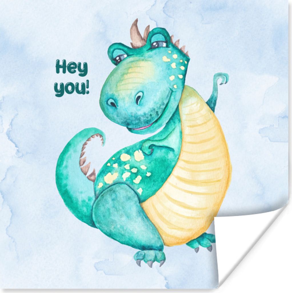 MuchoWow Poster Dinosaurier - Zitate - Kinderzimmer - Jungen - Mädchen - Kinder 50x50 cm - Wohnzimmerdekoration