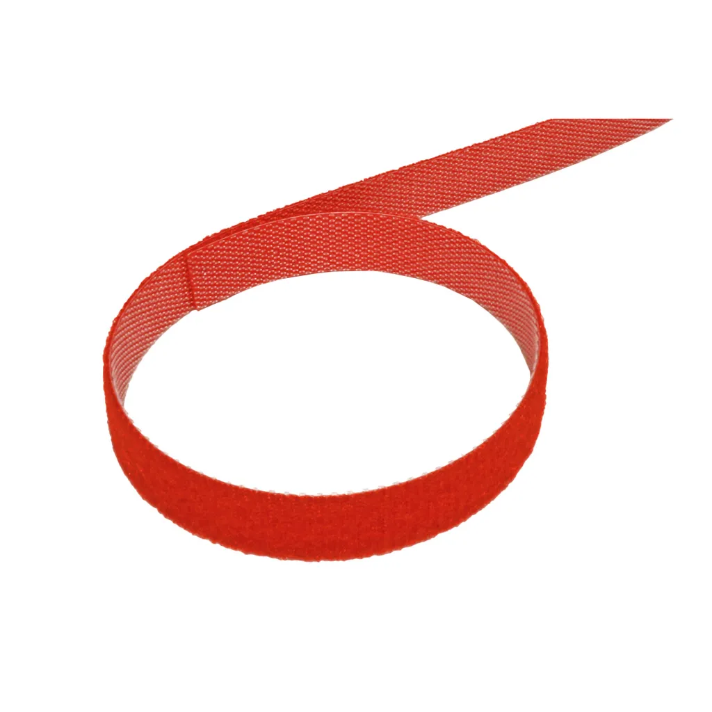 Attache câble Velcro rouge 10mm x 25m VALUE - Rouleau haute densité