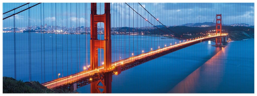 Wallario Duschmatte Antirutschmatte Badmatte Fußmatte Golden Gate Bridge in San Francisco USA, Größe ca. 180 x 65 cm