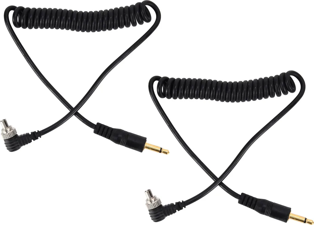 Coppia Cavi PC Sync Flash 3,5 mm con Lock a Vite - Alta Risposta