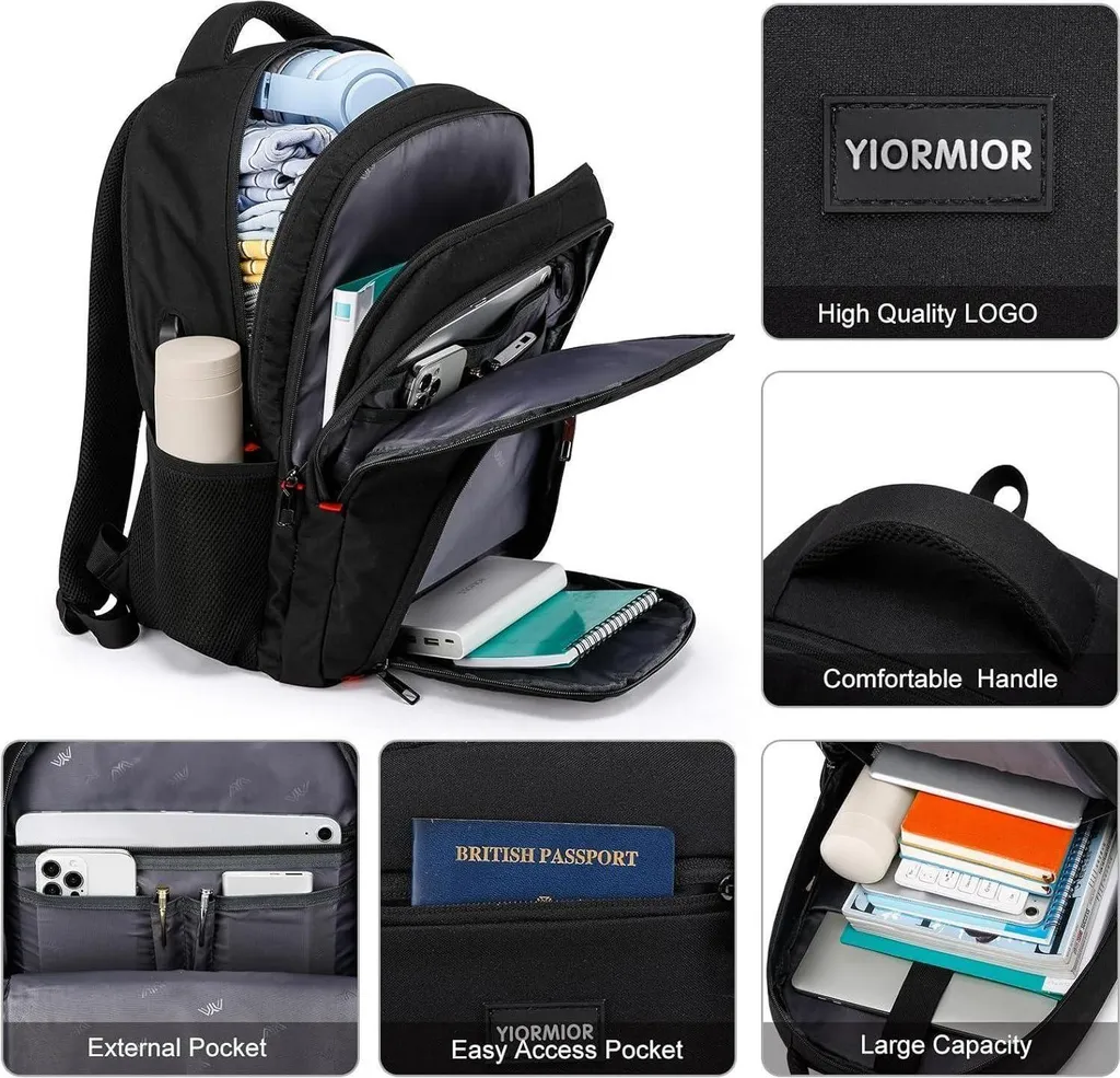 Sac à dos business imperméable pour ordinateur portable 15,6 pouces noir - 2