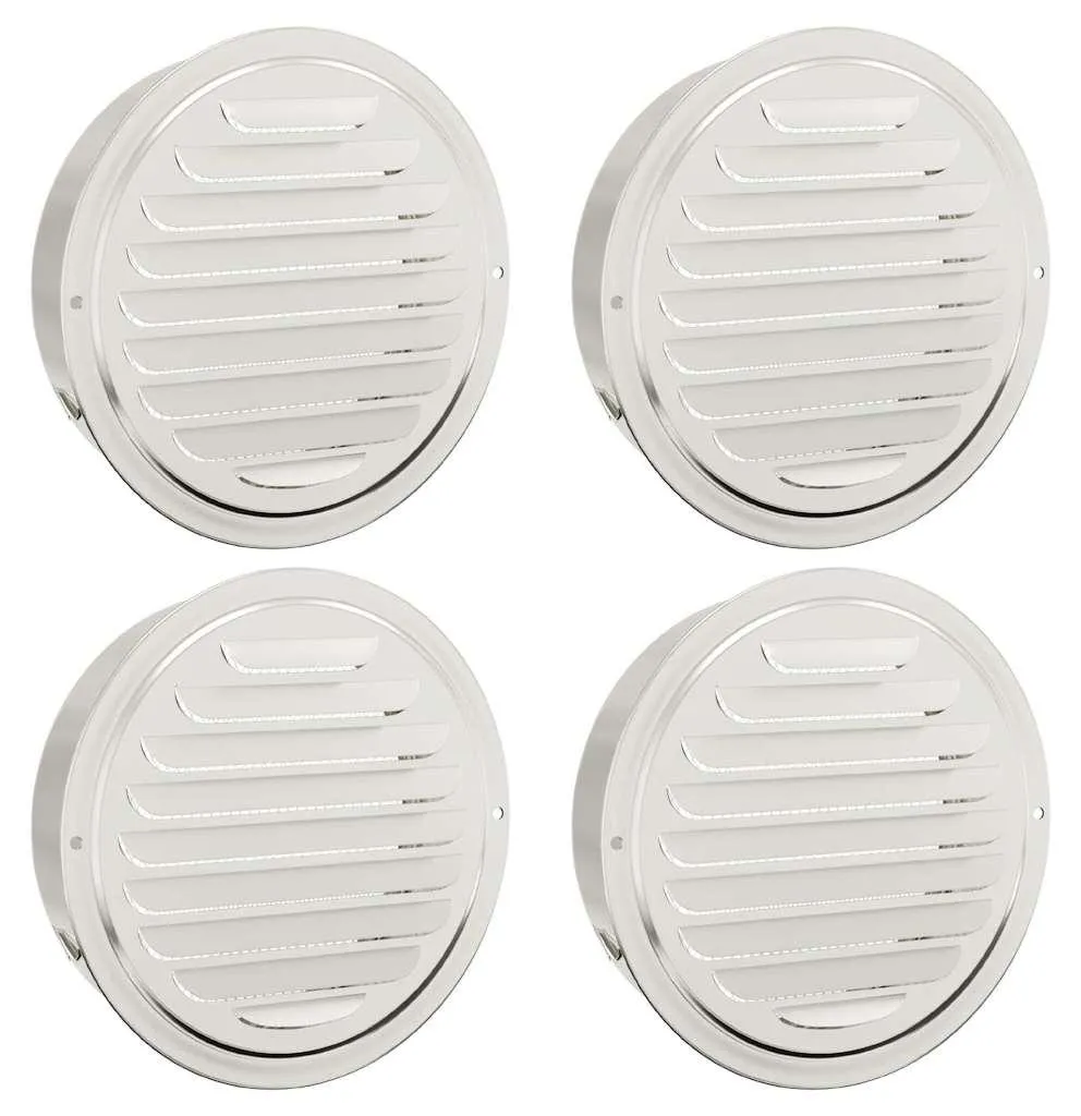 Grilles d'aération inox 200 mm robustes pack de 4 pour une finition pro