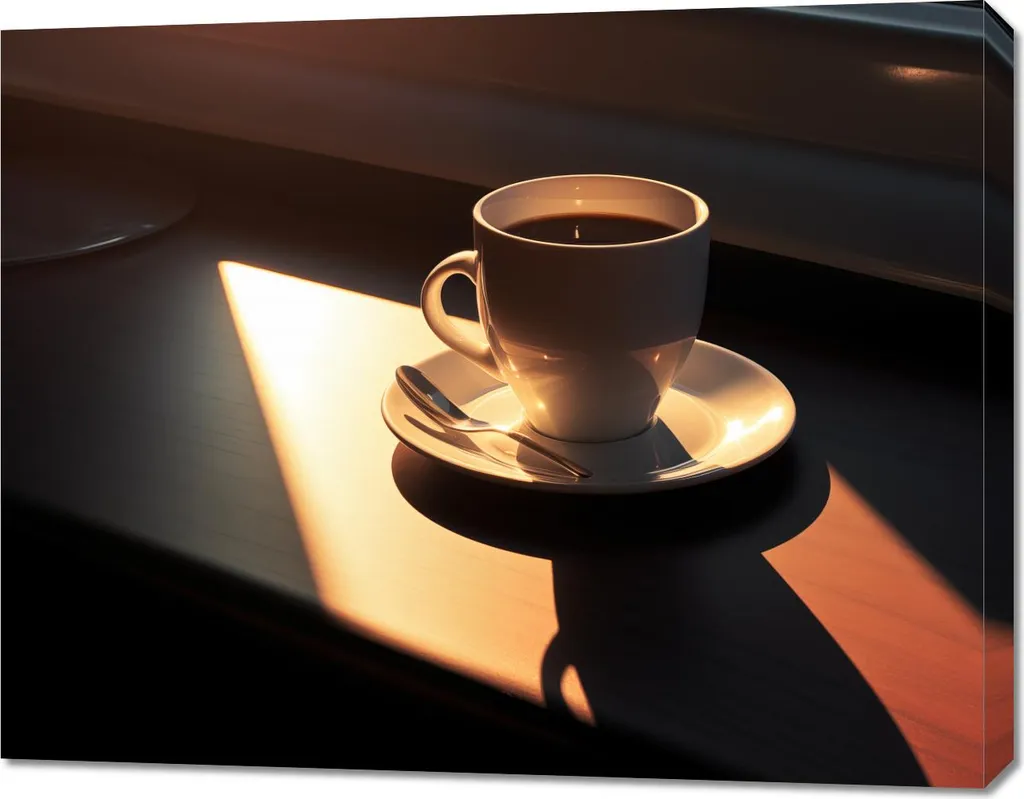 Ambiance Cuisine Tableau Café le Matin 90x70 cm - Idéal pour Coin Déjeuner