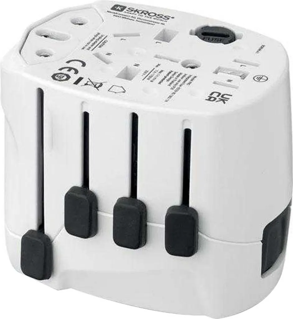 Adaptateur universel compact multi-pays MO1965 blanc haute sécurité