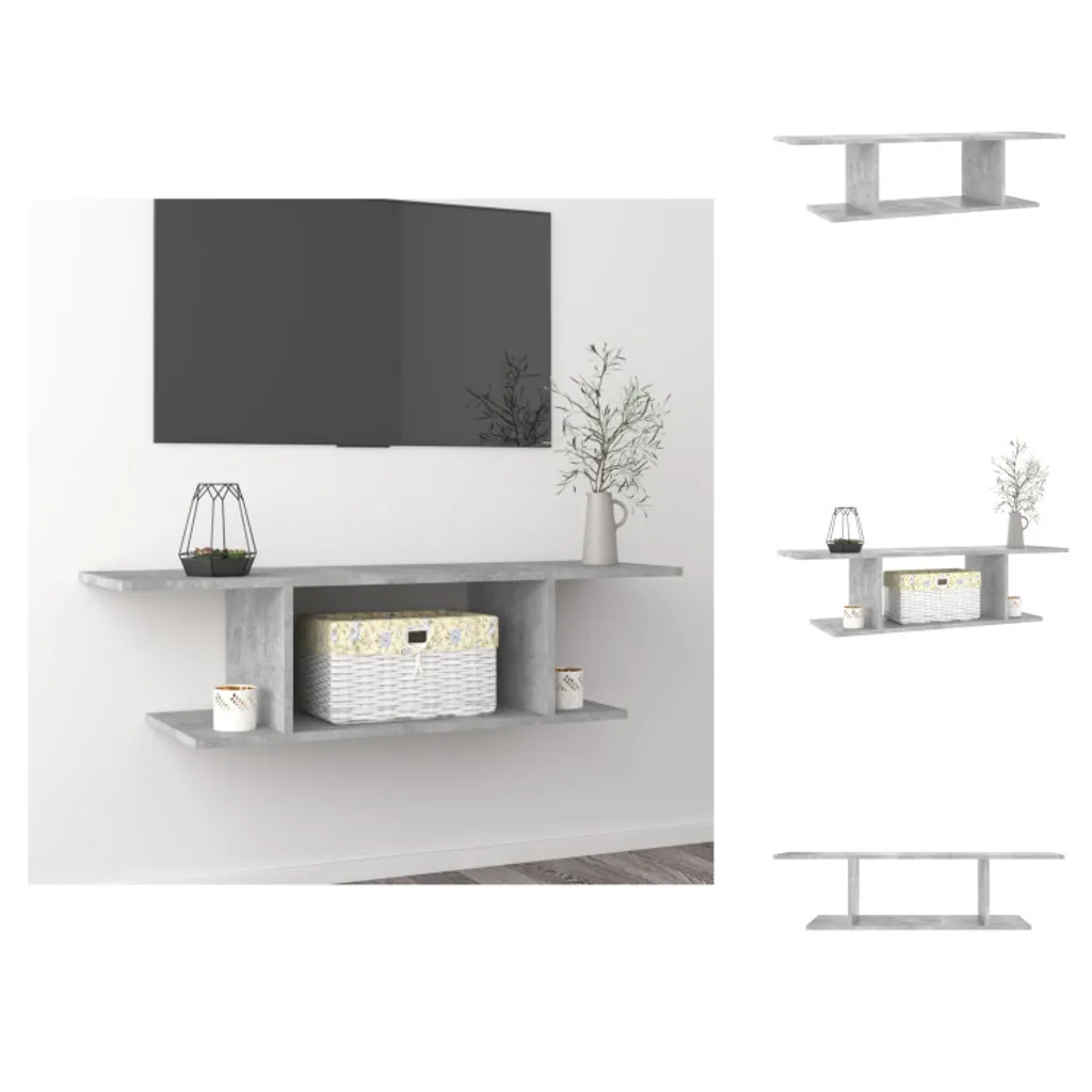 Mobile TV Sospeso Grigio Cemento 103x30 cm | vidaXL Design Moderno