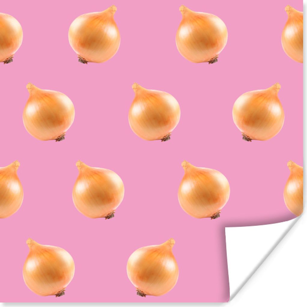 MuchoWow Poster Gemüse - Zwiebeln - Rosa 100x100 cm - Babyzimmer