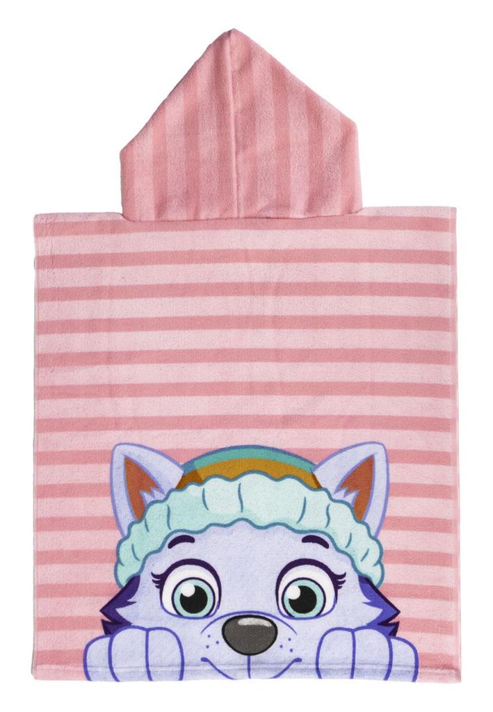 Badeponcho Kinder Mädchen Strandtuch 115x50 cm Paw Patrol Skye und Everest
