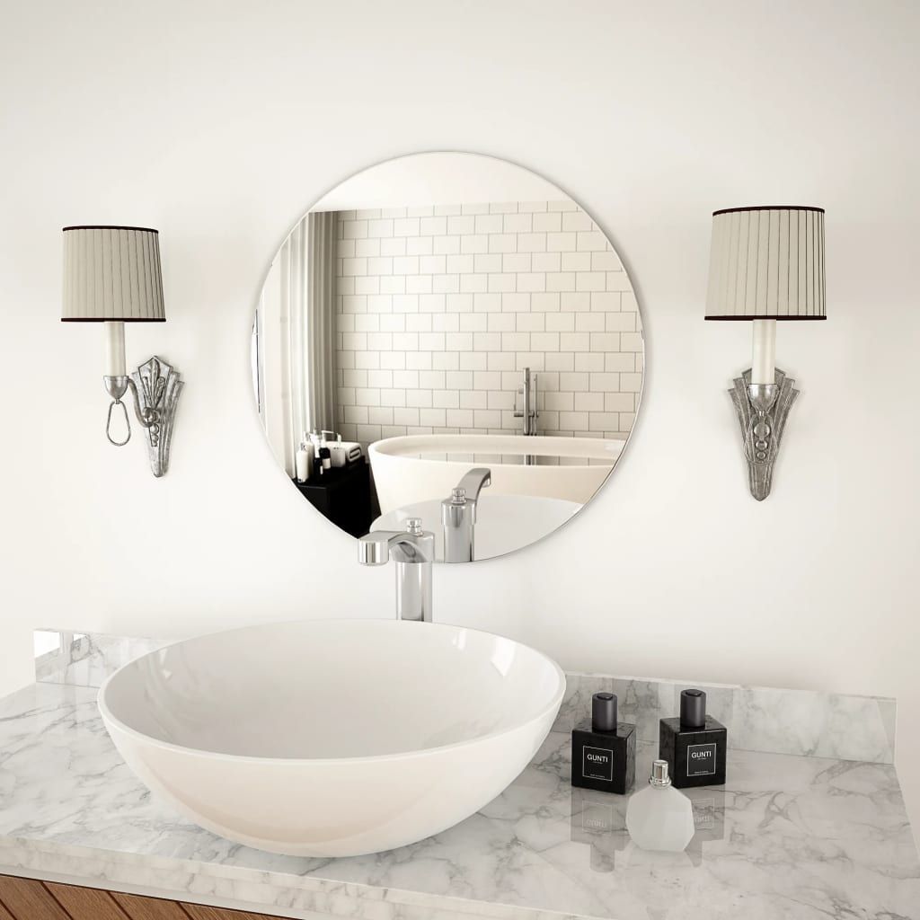 Koonmi Specchio rotondo da parete argentato, 50 cm, con telaio in metallo spazzolato, per bagno, lavabo, soggiorno, camera da letto, ingresso decorazione da parete
