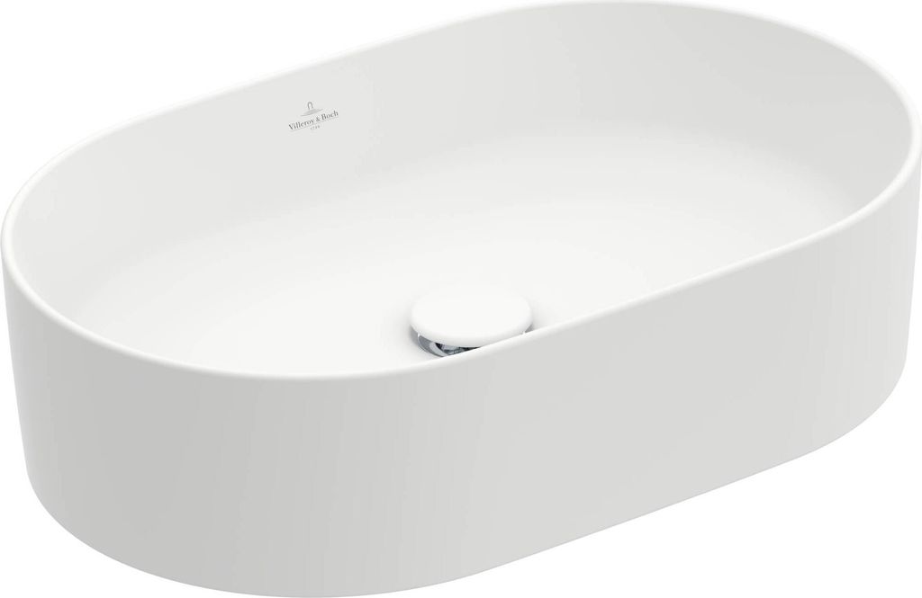 Villeroy & Boch Collaro Aufsatzwaschbecken, oval, ohne Hahnloch, ohne Überlauf, 560x360mm, 4A1956RW