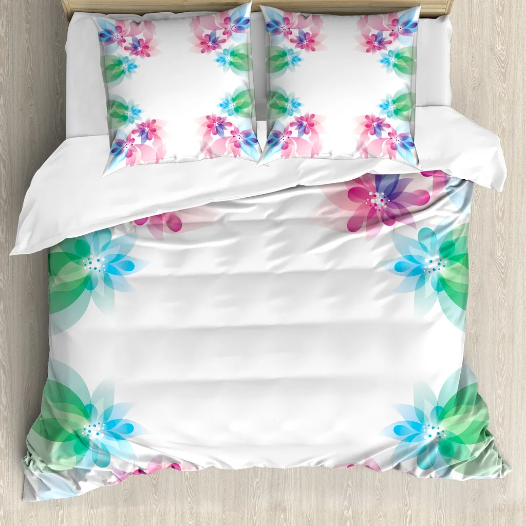 ABAKUHAUS Copripiumino Fiori da Sposa 155x220cm Antiacaro Anallergico