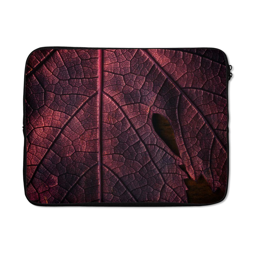 MuchoWow Laptop Hülle 15 Zoll Abstrakt - Rot - Blätter - Pflanze Laptoptasche - Laptoptasche - Sleeve - Rundum-Schutz