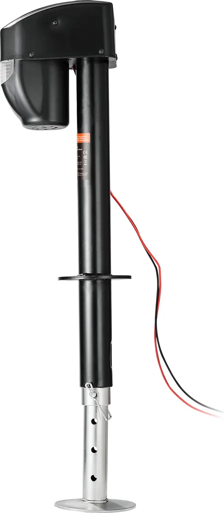 Cric électrique 12V pour caravane et remorque avec pied de support fixe