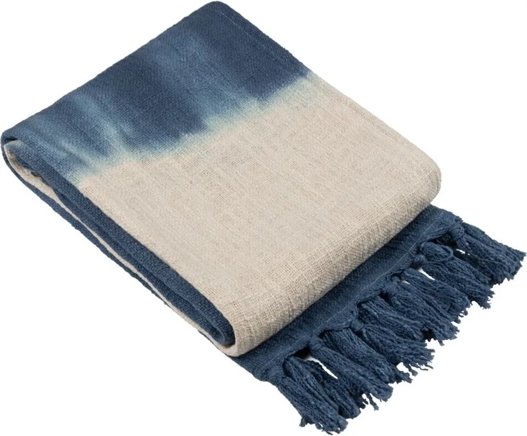 Jeté de Lit Mizu Furn Bleu Encre 130x170cm : Finition Douce et Design