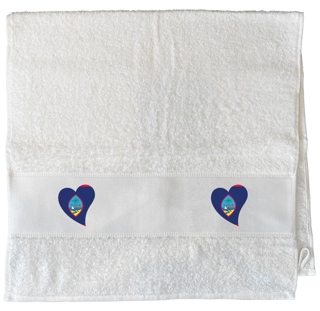 Huuraa Handtuch Guam Flagge Herz 50x100cm White Baumwolle Handtuch Geschenkidee