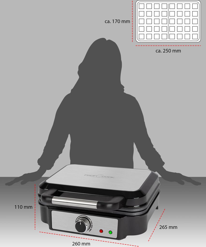 ProfiCook Waffeleisen für belgische Waffeln mit 2 Produktbild 9