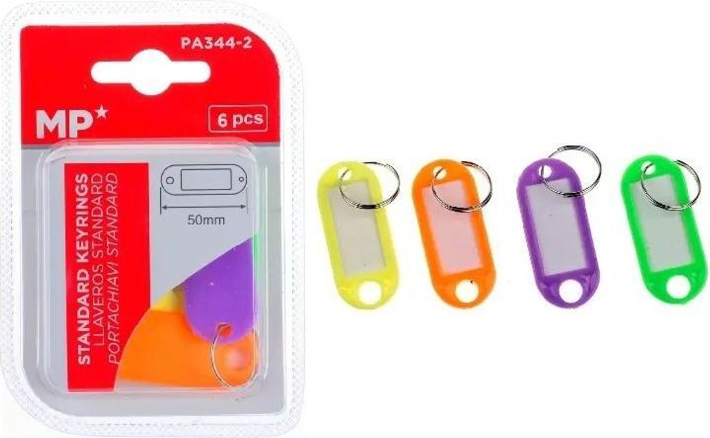 Porte-clés, lot de 6, colorés Image du produit 