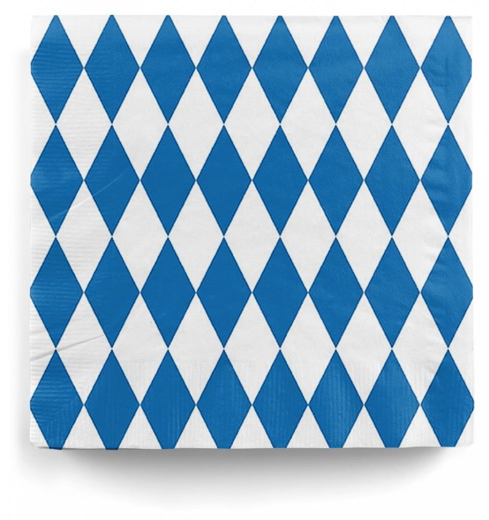 Bayerische Rauten Servietten blau-weiß als Tischdeko für  Produktbild 