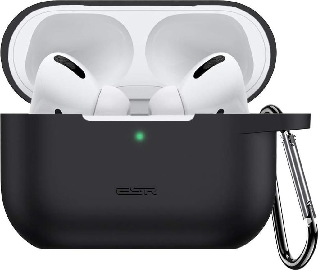 Airpods Pro 2019 Case Schwarzes Silikon Langlebig + Karabiner