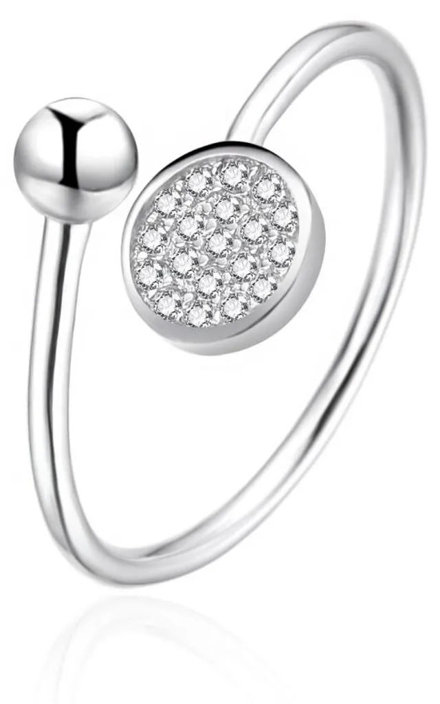Bague ajustable en argent 925 et pierres de zircon brillant AGT-R37W