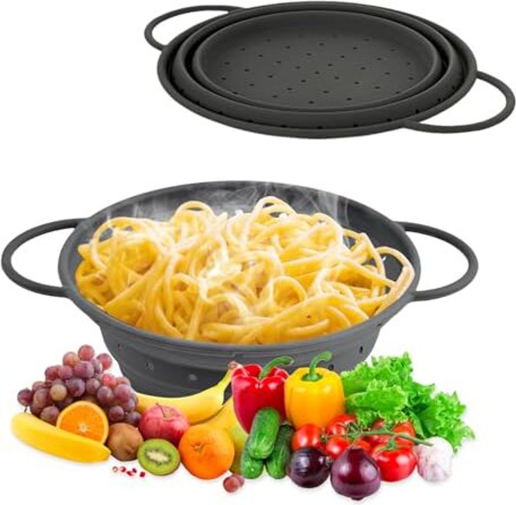 33,5 cm x 25,5 2.3 Collabsible Silikonsieb -Pastasiegern Pasta, idealer Ablassbrokkoli, Karotten usw. Sie können auch Salatblätter ausspülen