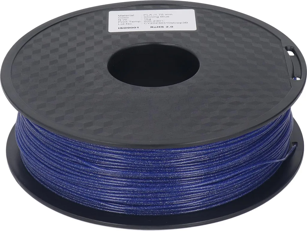 Filament PLA Scintillant Bleu 1.75mm Résistant et Doux comme Soie