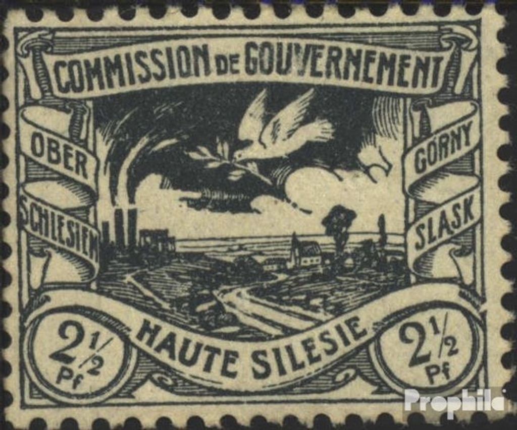 Briefmarken Oberschlesien 1920 Mi 13 postfrisch Schlesische Hüttenwerke