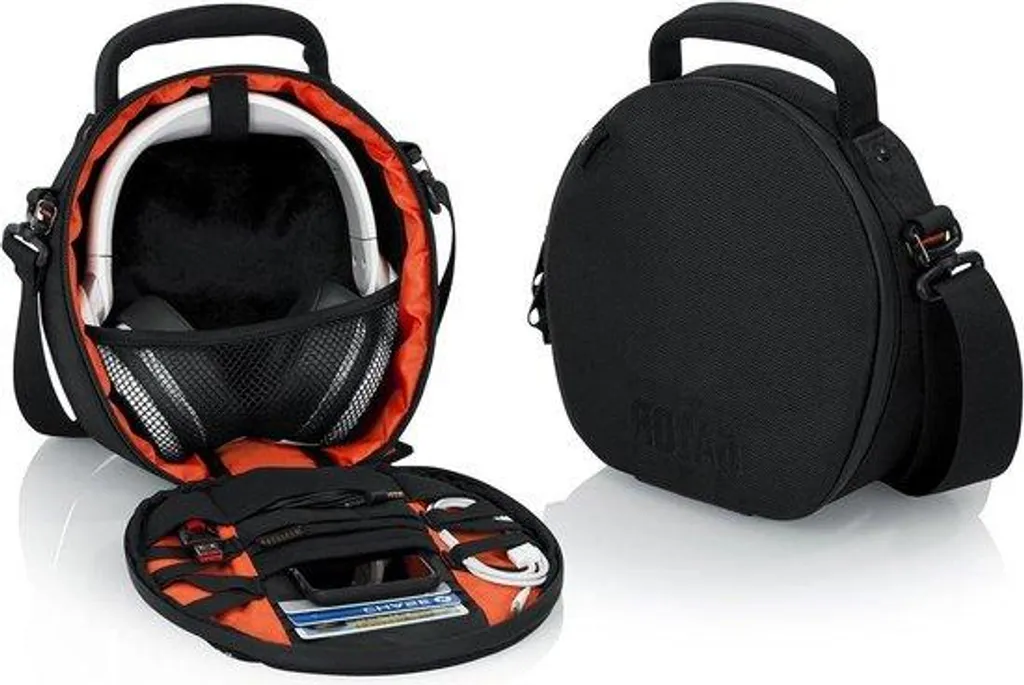 Housse de transport pour casque audio DJ rigide et antichoc noire
