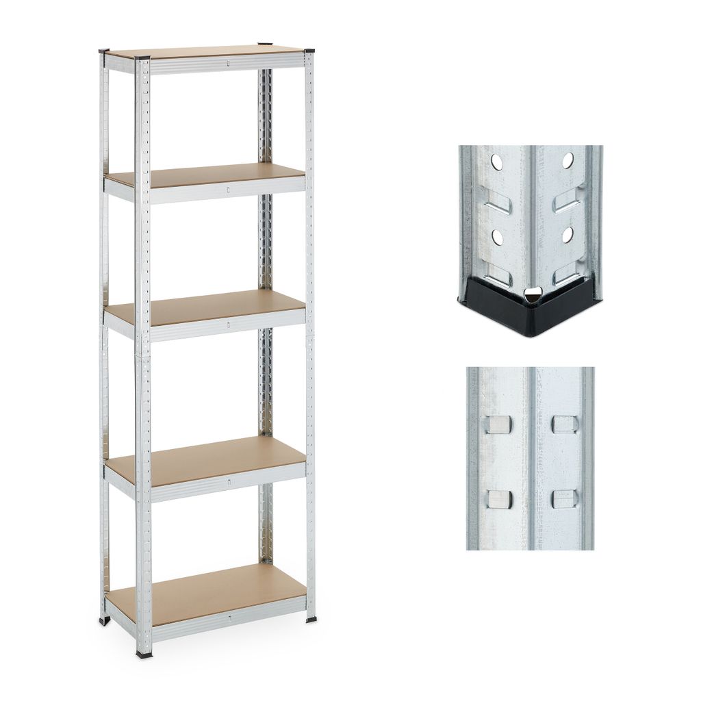 Regal - 500 kg - 180x60x30 cm - verzinkter Stahl - Keller - Produktbild 
