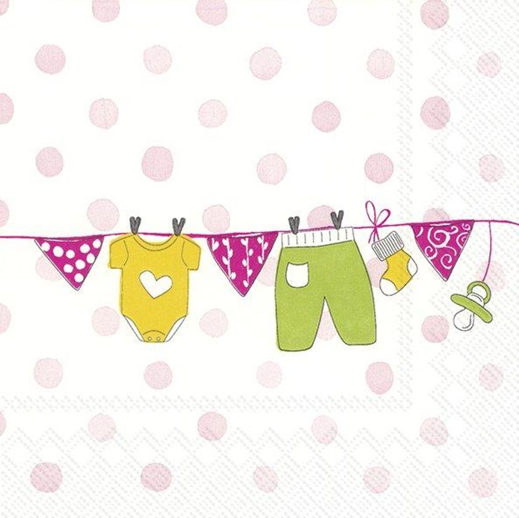 20 Servietten Baby is coming rosa