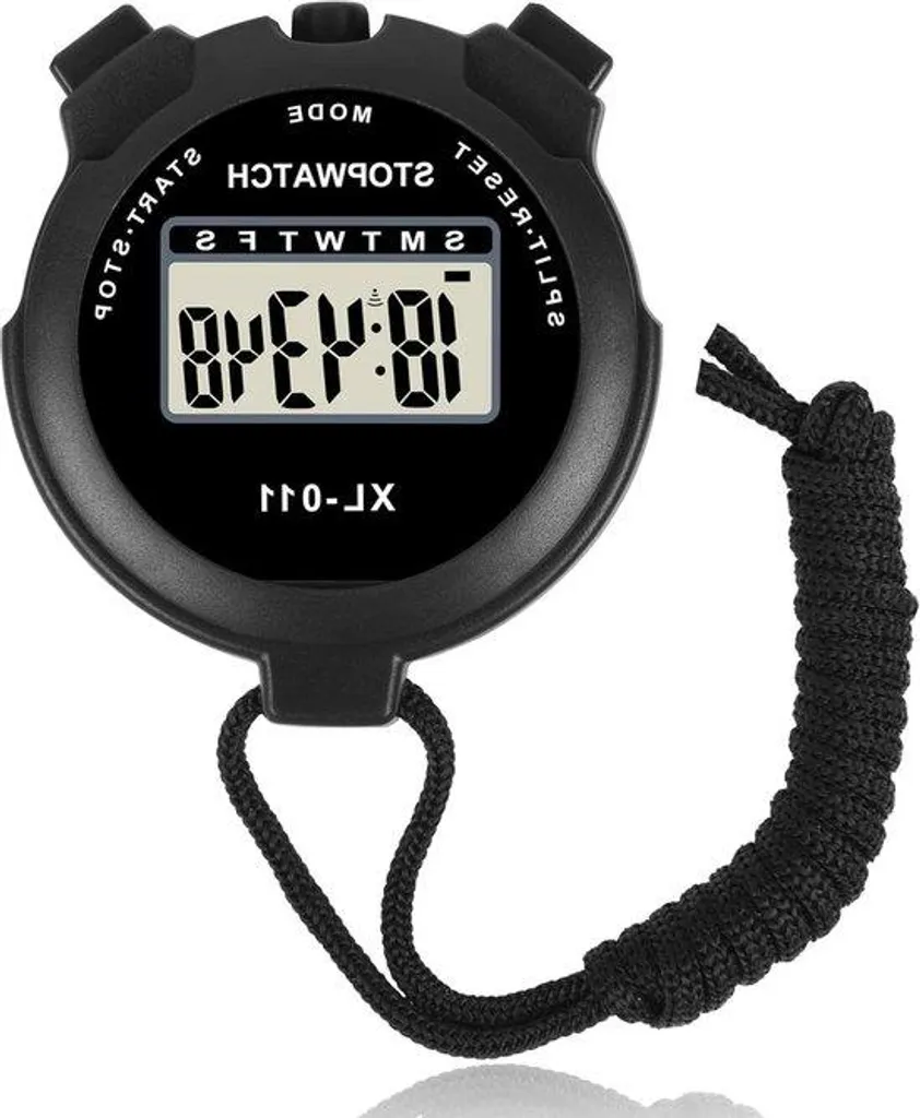 Montre de sport digitale noir avec grand écran et mémoire de temps
