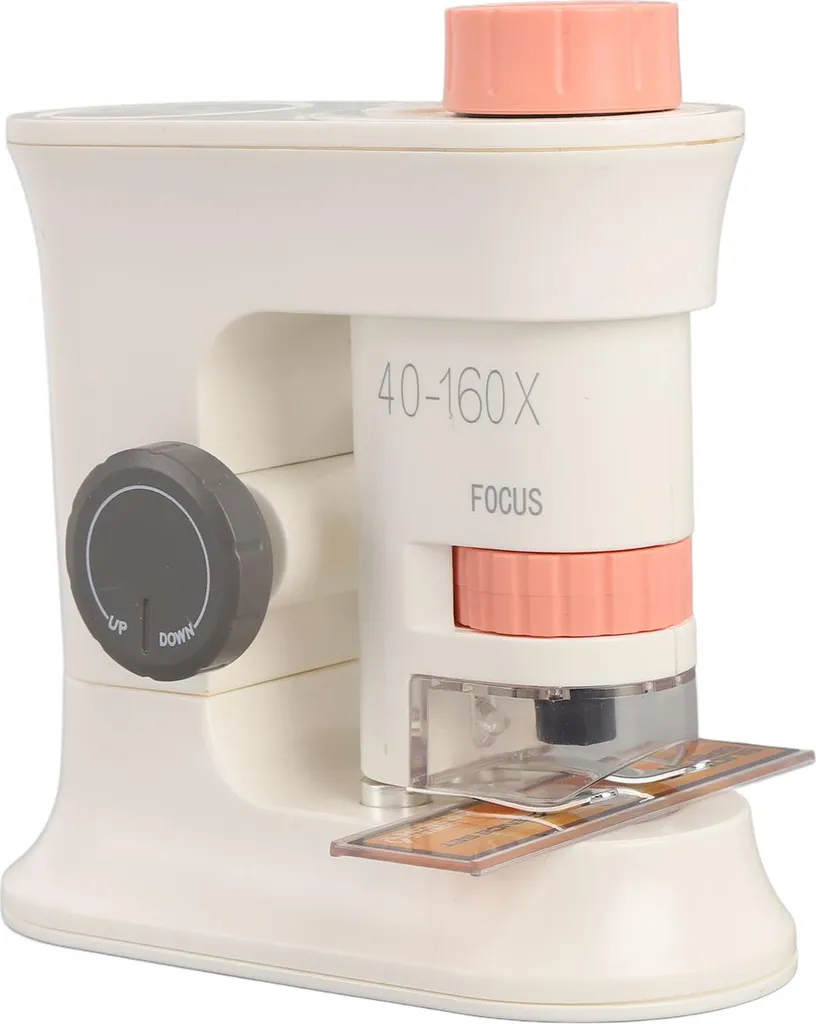 Mini microscope portatif enfant 40-160X rose avec capteur magnétique