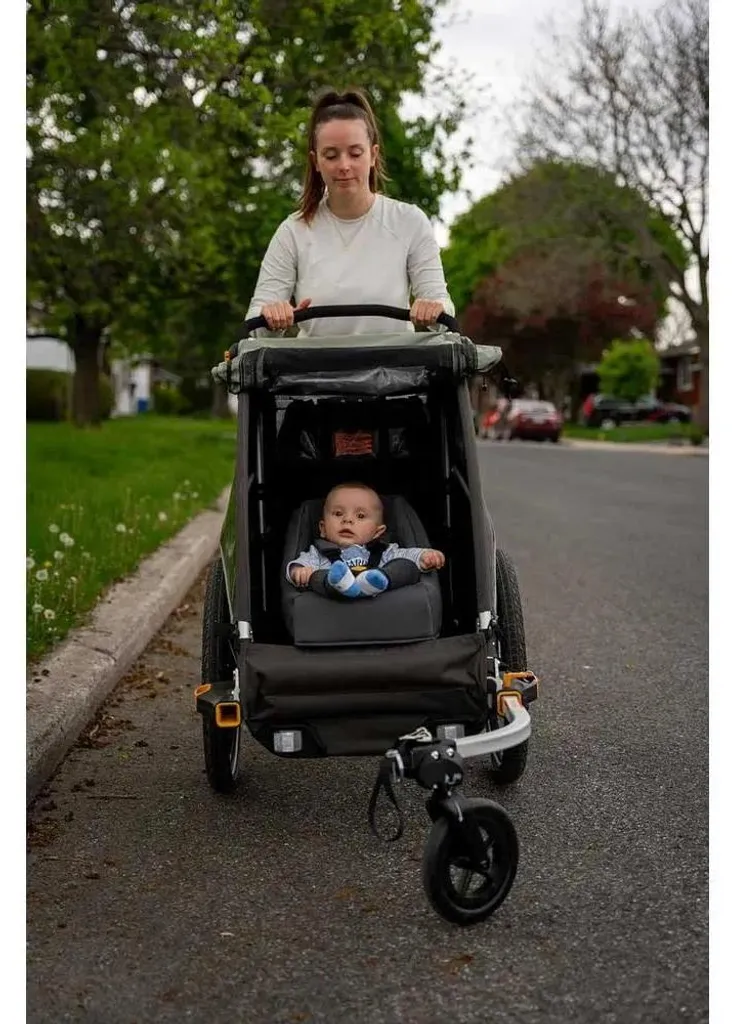 Insert de Siège Bébé Burley - Réducteur Confortable Gris pour Remorque - 6