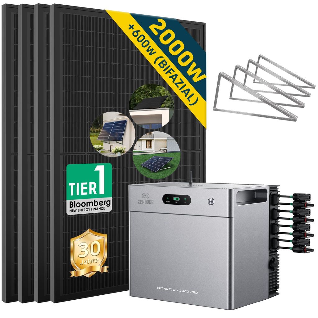 ALLDREI Balkonkraftwerk mit Speicher Zendure SolarFlow 2400 Produktbild 