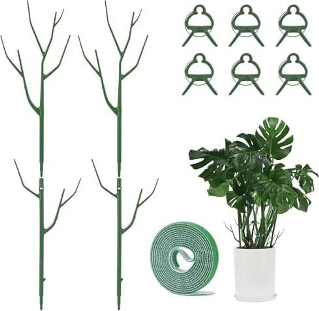 4er Set Stapelbare Pflanzenstützen, Gartenstäbe für Innen und Außenpflanzen und Monstera-Stütze, Rankstäbe für Kletterpflanzen & Zimmerpflan...