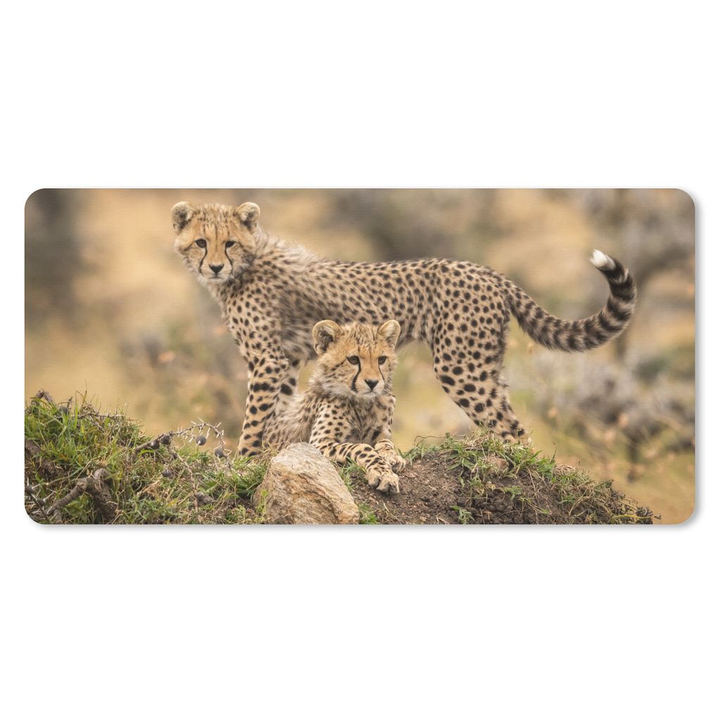 MuchoWow Mauspad Mousepad Leopard - Jungtier - Natur 60x30 cm - Mousepads - Maus Mat - Pad - Mausunterlage - Nachhaltig