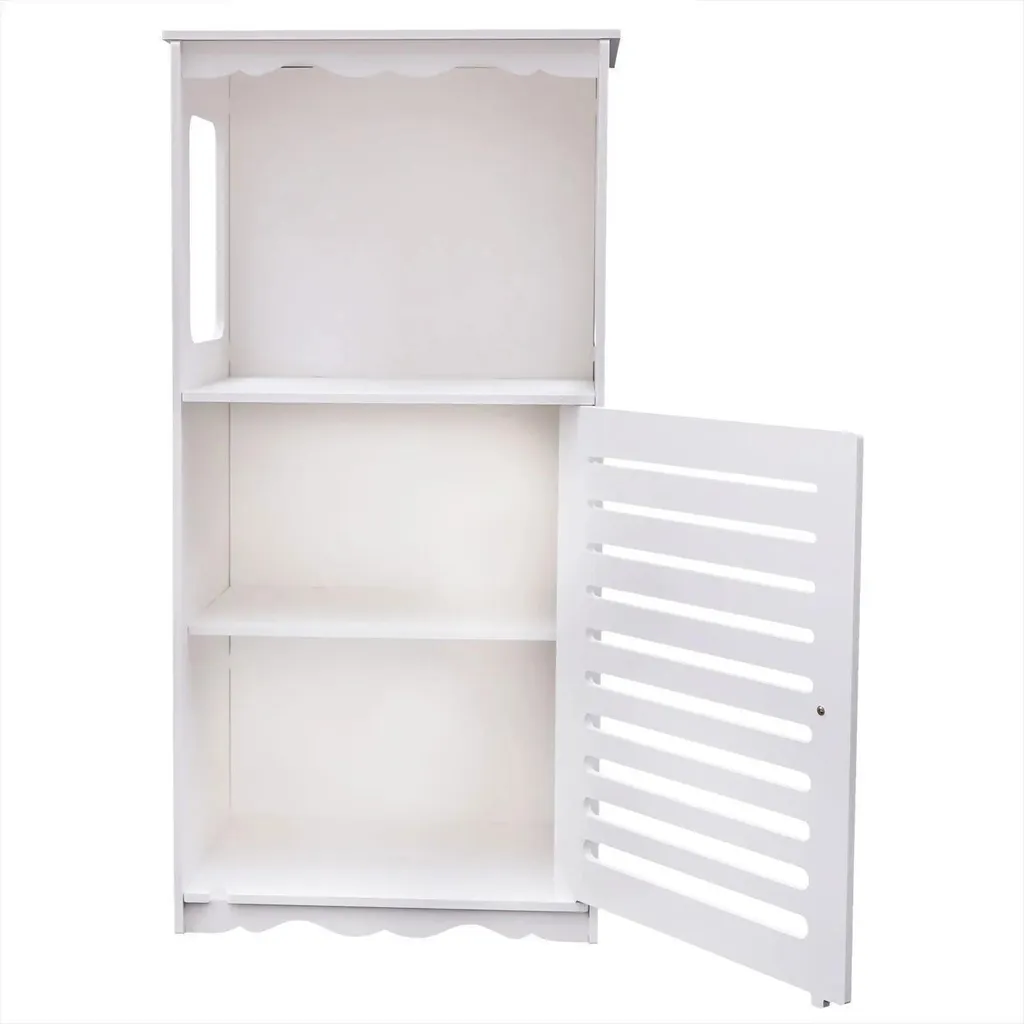 Petit meuble WC anti-humidité en PVC blanc pour ranger vos produits