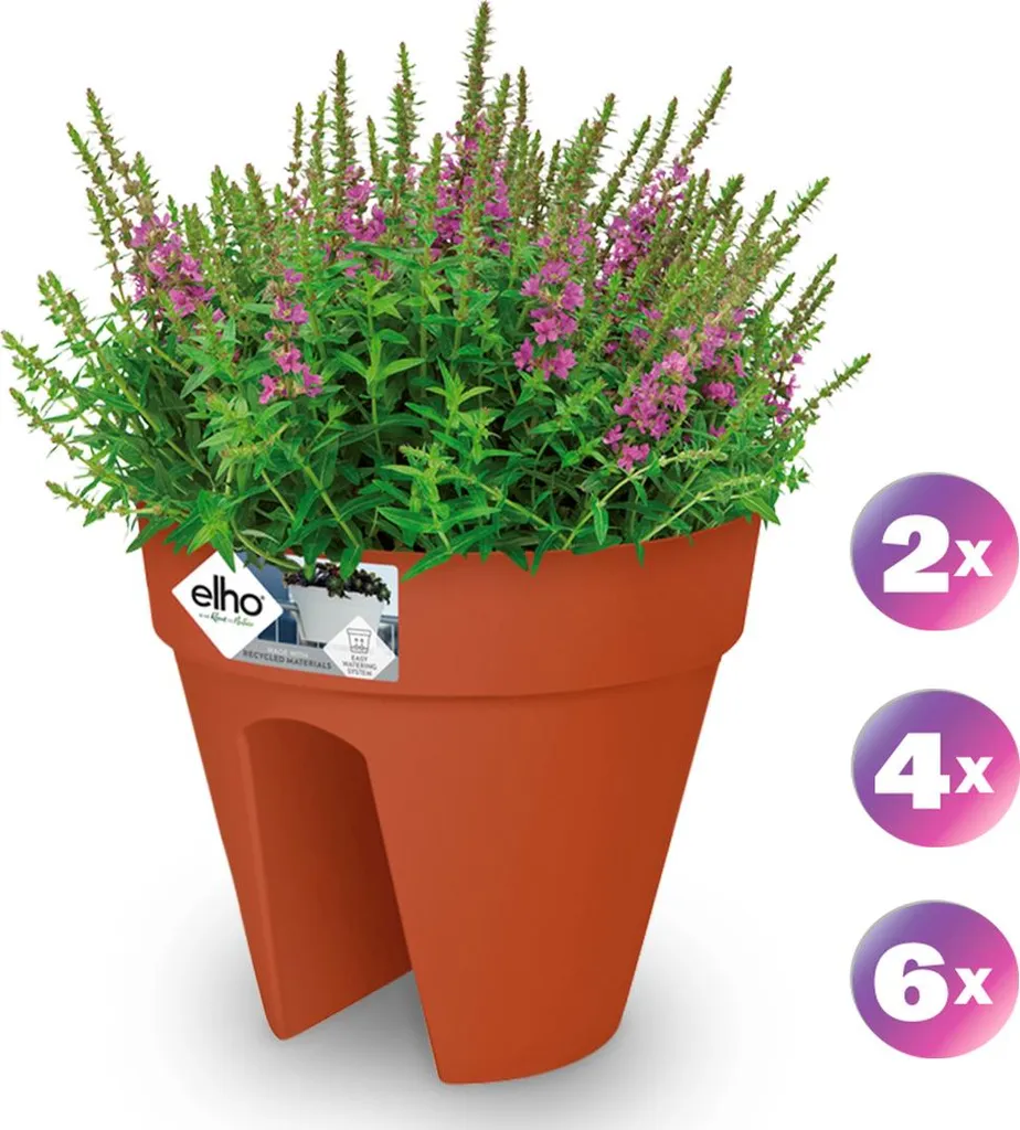 Aménager votre Balcon avec 4 Cache-Pots Loft Urban Terracotta Ronds