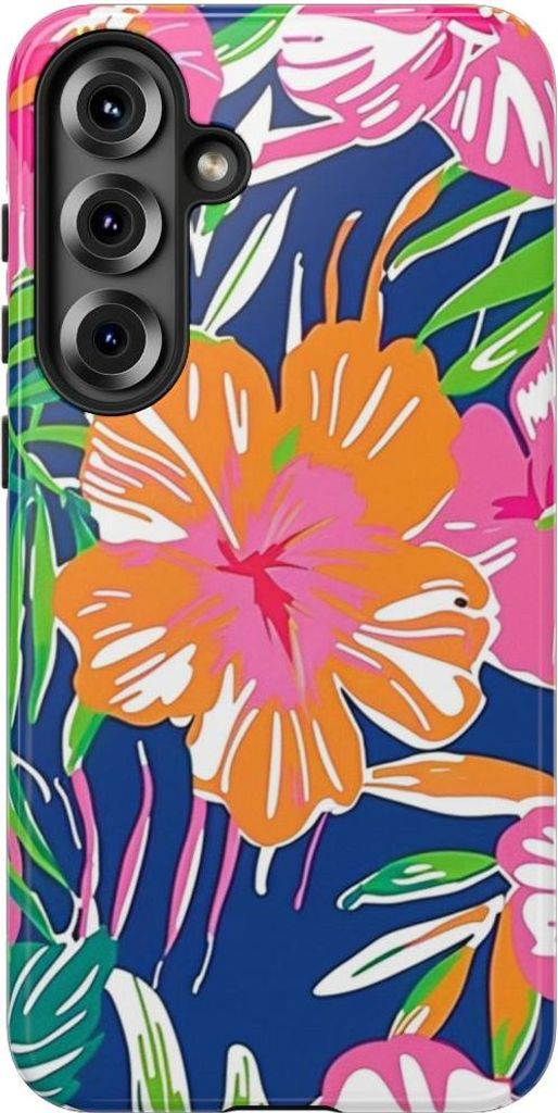 Strahlendes tropisches Blumenmuster – Hülle Kompatibel mit Samsung Galaxy S25 Plus